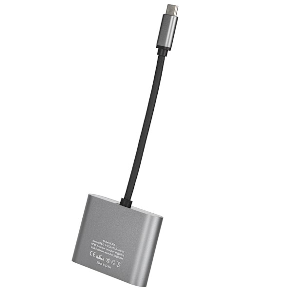 2-i-1 Type-C till HD Multimedia Interface VGA-adapter 4K och 60Hz USB-dockningsstation
