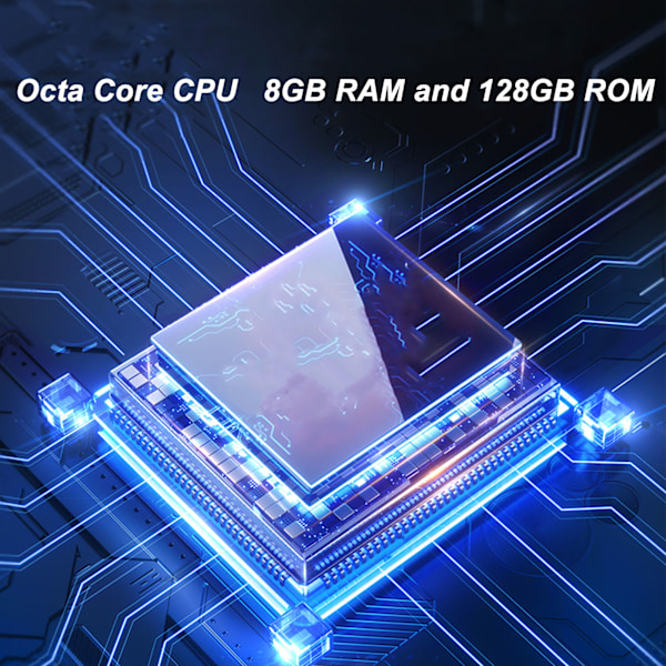 Läsplatta 10 Tum IPS 8GB RAM 128GB ROM Octa Core CPU 8000mAh HD-surfplatta för Kontor Skola Hem EU-kontakt 100‑240V Blå EU-kontakt 100‑240V