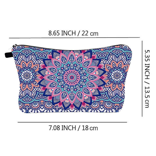 Makeupväska med Mandala-tryck, Clutch för kvinnor, Multifunktionell reseförvaringsväska