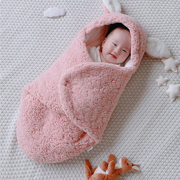 Baby Swaddle Tæppe Drenge Piger Sød Bomuld Plys Modtagelse Tæppe Blød Nyfødt Sovende Wraps