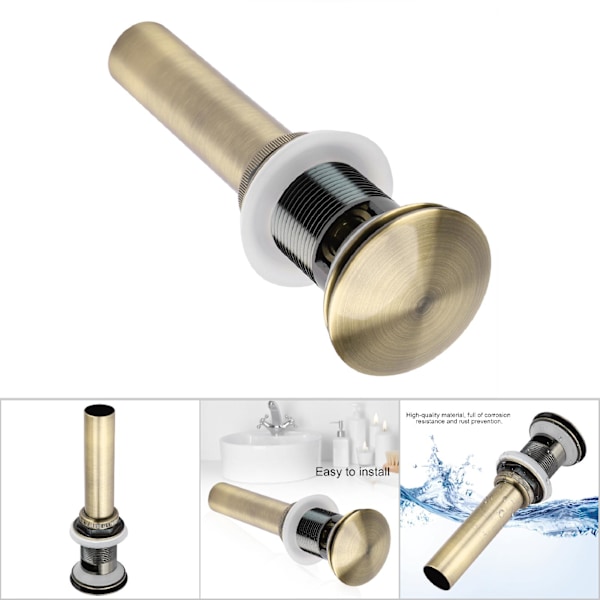 G1 1/4" Brass Bathroom Basin Sink Pop Up Drain Assembly with Over flow (Green Bronze)