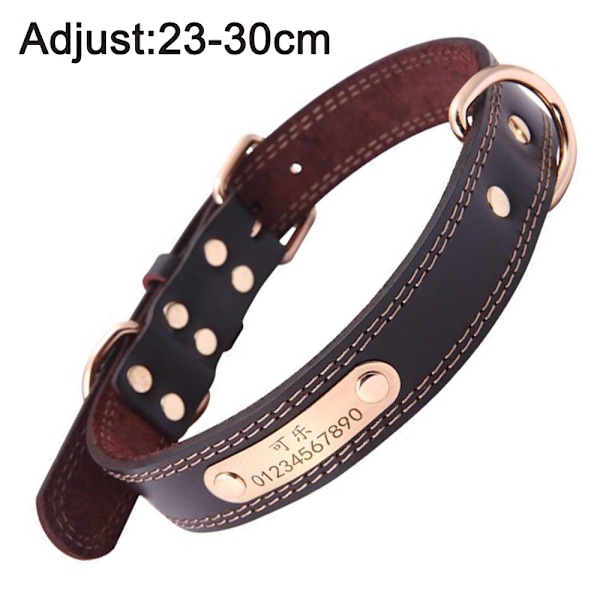 Nitar hundhalsband läder husdjurshalsband hund liten medium till stor hund klädd brun svart