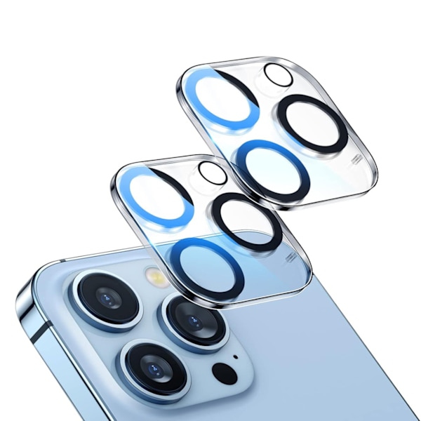 [2-Pack] iPhone 13 Pro Linsskydd av Härdat Glas - Skydd för Kamera, Anti-Reptåligt