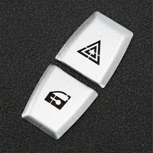 2 stk Dobbel Blinklys Bryterknapp Dekorativ Patch Sølv Aluminium Legering Bil Tilpasninger Utskifting for X3 E83 2006‑2010
