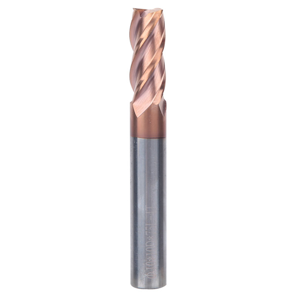 End Mill Bronze Nano-belagt 55HRC 4 Skær Tungsten Stål Fræser 10x3Cx10Dx75L (1 stk)