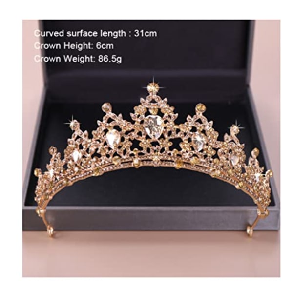 Tiara krystal krone med rhinestone kam til brudekroner, prom