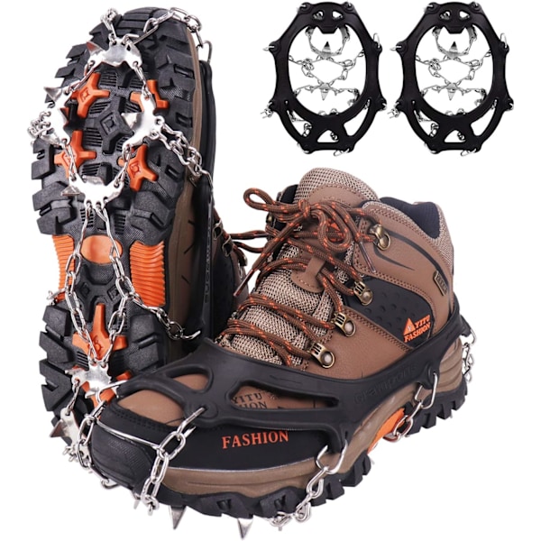 Brodder, isspigger, sko-klør med 19 rustfrie ståltann / pigger, for klatring / fjellklatring / trekking / høyder / vinter / utendørs