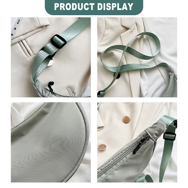 Crossbody-väskor Trendiga Sling Nylon Halvmåne-Pungar och Handväska Dumpling Bag (svart,grön,vit,orange)