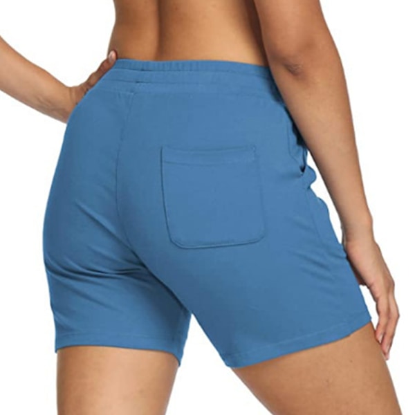 Sommerkvinder Solid Farve Tættsiddende Lomme Talje Snøre Justerbare Shorts