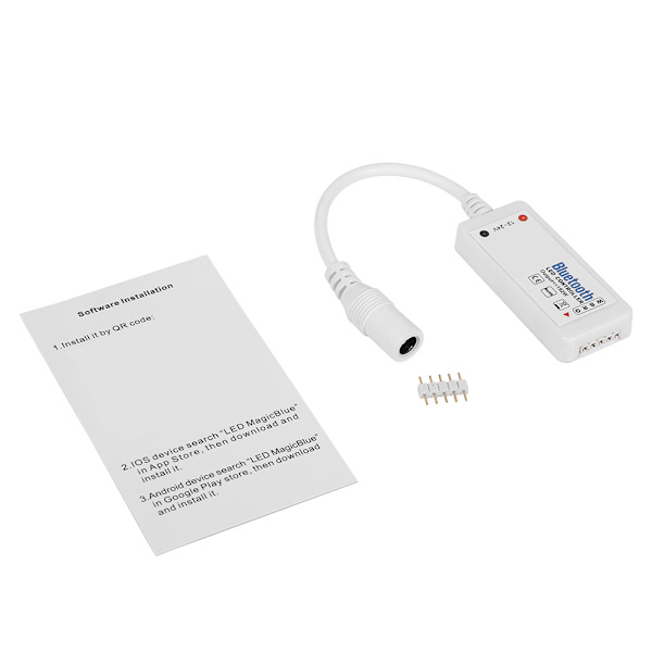 Mini Bluetooth Wifi LED-styrenhet DC12-24V Fjärrkontroll Smarttelefonstyrd för RGBW-remsa