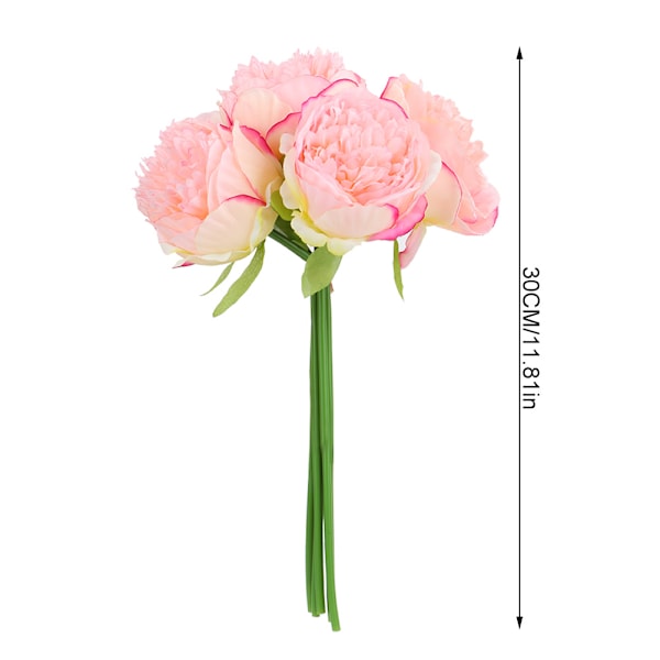 Kunstig Peonblomst Falsk Peon Kunstig Peon Silke Peon Bryllupsbuket (Dyb Pink)