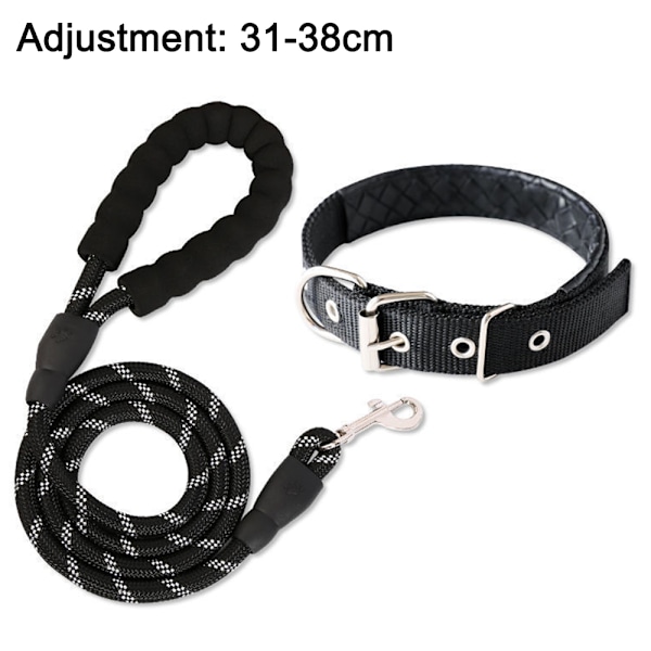 Klassiskt hundhalsband, justerbart hundhalsband med robust metallspänne,