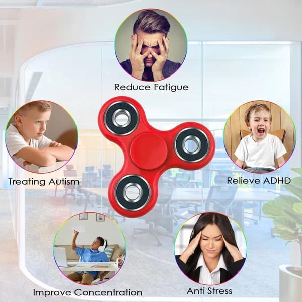 Fidget Spinners Leker, Sensorisk Håndfidget, Tri-Spinner Finger Fidget Spinner, Angst- og Stressreduserende Leketøy for Barn og Voksne Blå