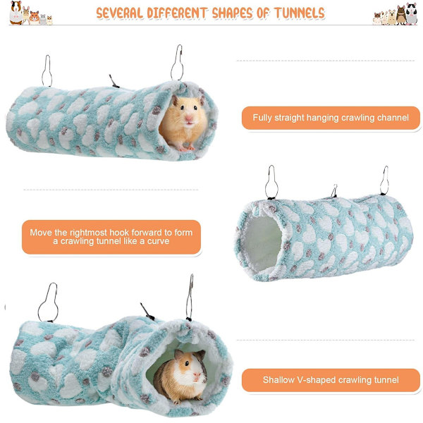 Hengende Tunnel for Små Dyr, Hengende Hamsterleker, Sukkersklie Hengekøye Burtilbehør Seng for Chinchilla