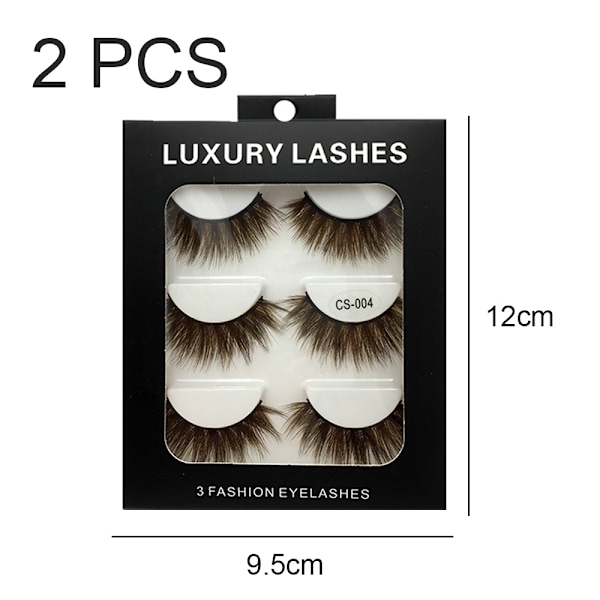 6 Par Fluffiga Fransar 3D Mink Fransar Långa Tjocka Falska Fransar Fransar Makeup Mink Fransar