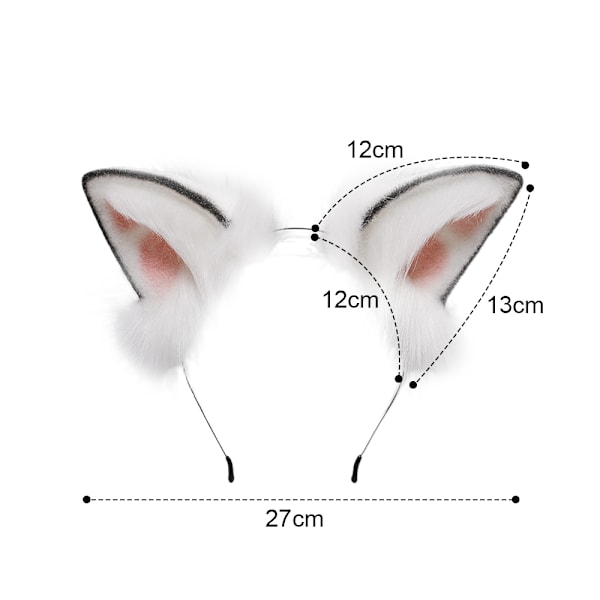 Katt Räv Fuskpäls Öron Pannband Söt Halloween Maskerad Hantgjorda Djur Päls Öron Hårbåge