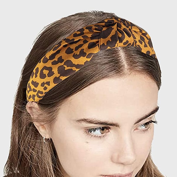 Hårband Gepard Hårband för Kvinnor, Leopard Knuten Hårband för Kvinnor är ett Bekvämt Sött Hårband