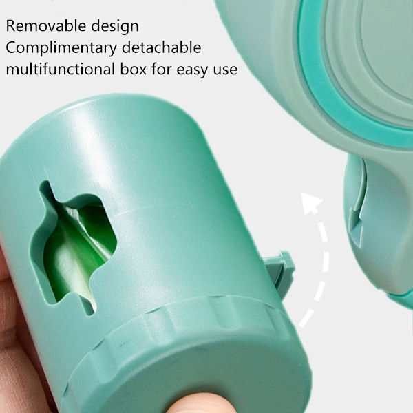 Inntrekkbar Hundeleie med LED-lommelykt, 360° Tanglefri Lang Leie med Poop Bag Dispenser (Grønn)