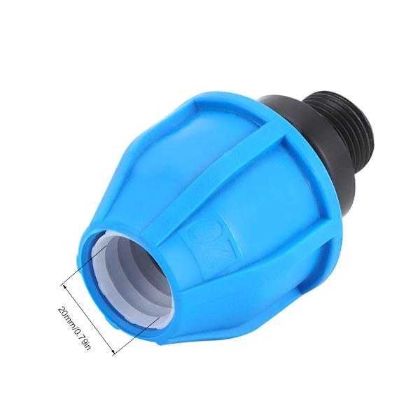5 stk. PE Plast G1/2 tommer Han-gevind til 20 mm lige Connector Vandrørsadapter Fitting