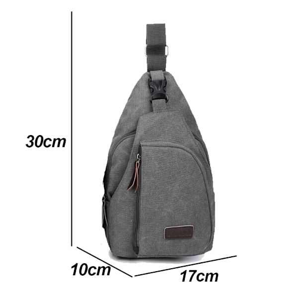 Canvas Skulderveske Crossbody Ryggsekk Dagstursekk Ryggsekk for Menn Kvinner Utendørs Sykling Reise
