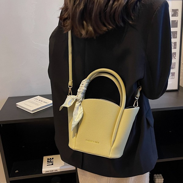 Ny handväska messenger bag PU-läder bärbar hinkväska