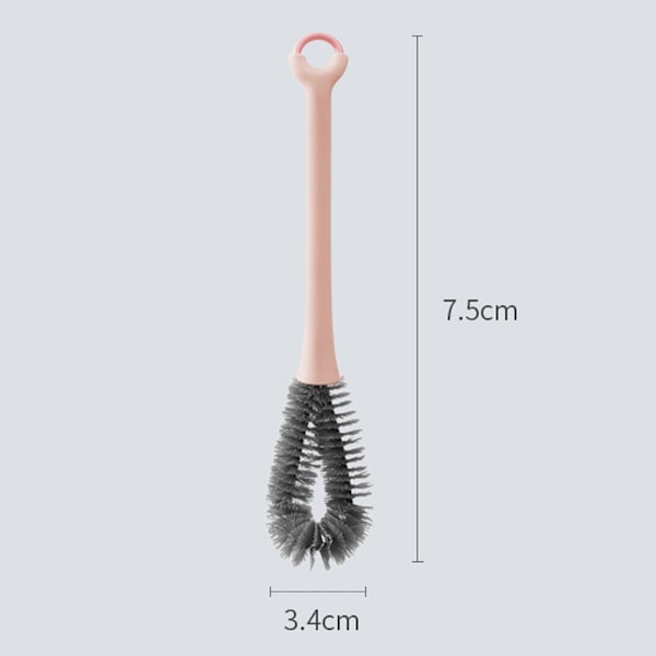 Långskaftad Nylonflaskkvast, 360 Grader Flexibel Flaskrengörare Glasrengörare (2-pack)