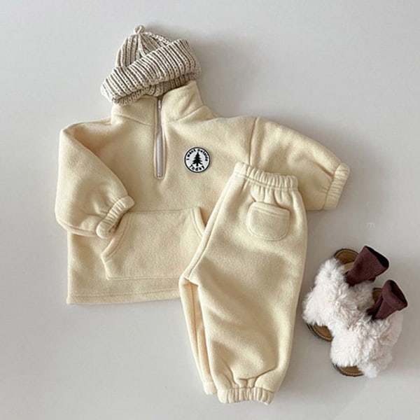 Babys vinterforstærket pelset onesie Varmt wrap fod lang krybende dragt (grå)
