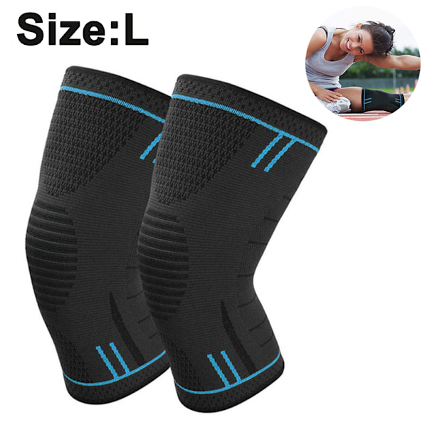 Knäskydd för Knäsmärta (Par) Stöd för Kvinnor & Män, Neopren Stabiliserande Wrap, Kompressionsknäskydd för Styrketräning, Träning, Löpning