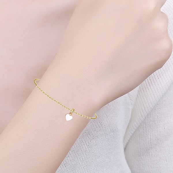 Rostfritt stål hjärtkedja armband och fotlänk för män kvinnor, armband (15+5cm), fotlänk (21+5cm) Justerbar