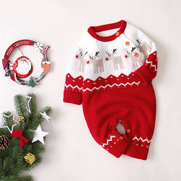 Baby Julerensdyr Trøje Toddler Reindeer Outfit Langærmet Tøj