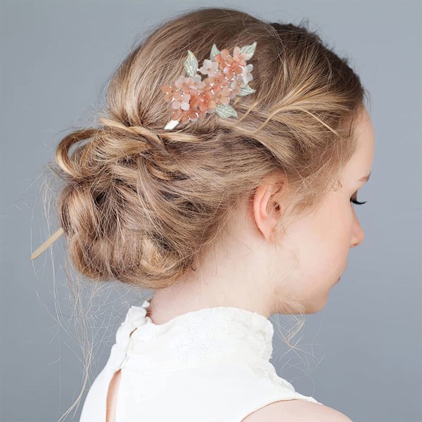 Rhinestone-hiustikku, hiuspuikot hiusneula chignon-neula naisille ja tytöille, kukka-asusteet vintage-koristeet
