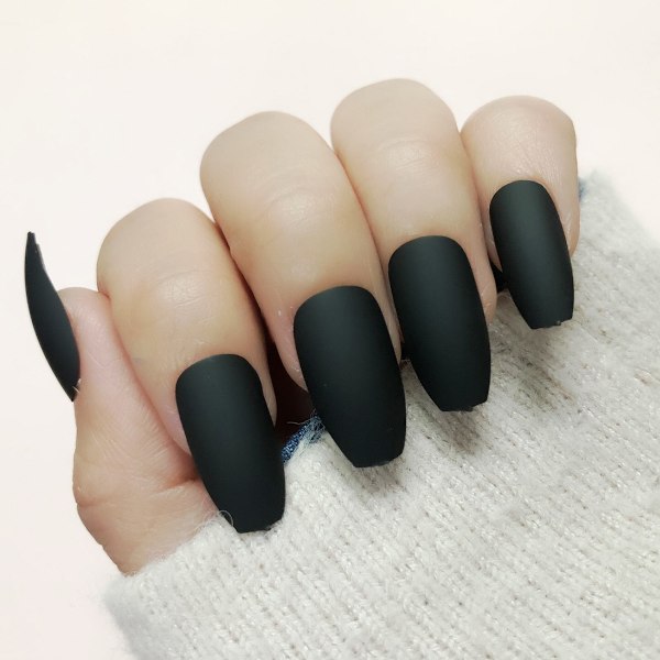 24-pack 576 matta nagelpressar, medium längd, medium kista falska naglar full set, akryl korta balett falska nagelspetsar, nagelkonst DIY