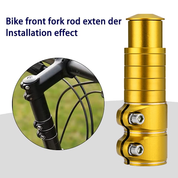Sykkelgaffelstammeforlenger, Sykkelstyrehevingsadapter, Aluminiumlegeringshode-opp-adapter, for terrengsykkel, landeveissykkel, MTB