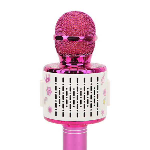 Børne Bluetooth Mikrofon Trådløs LED Lys Vinger Dekoration USB Genopladelig Håndholdt Legering Mikrofon Højttaler Pink