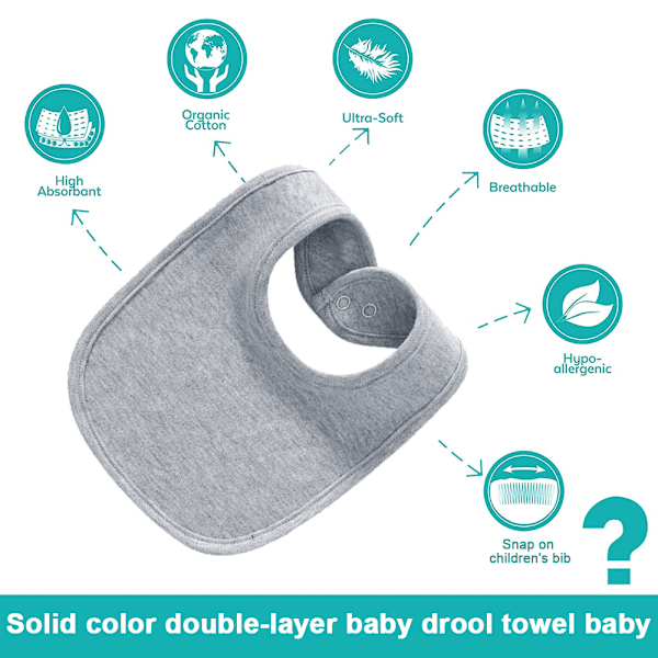 Baby Bandana-Slobber-Smekker Bløde og Absorberende Økologiske Bomulds-Bandana-Smekker Sæt til Drenge Piger Nyfødte Unisex