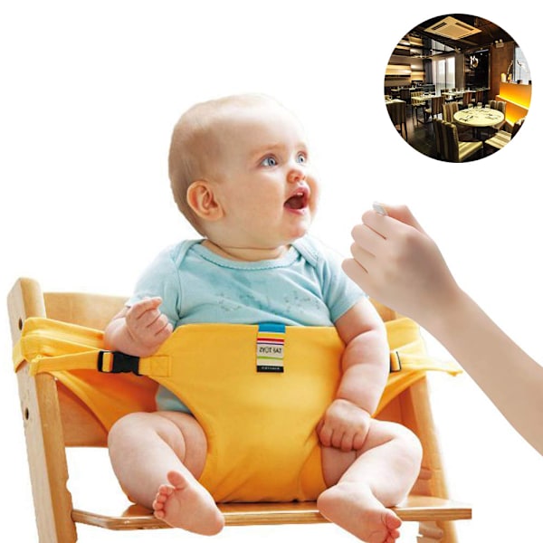 Foldbar Bærbar Spisebordsstol Sæde Sele Beskyttelsesbælte Spænde Bælte til Baby og Småbørn