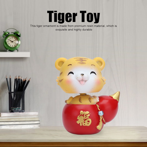 Tiger Ornament Premium Resin Sød Ekstravagant Lyse Farver Holdbar Bred Anvendelse Tiger LegetøjVelsignelse Tiger