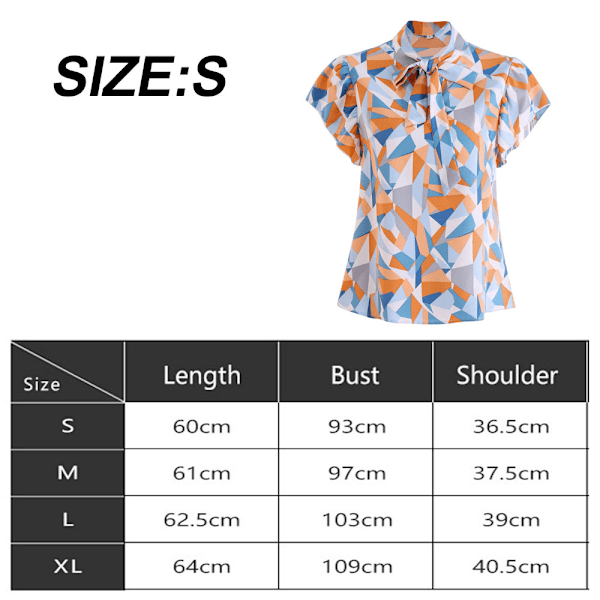 Kvinner Casual Korte Ermer Ruffled Trim Sløyfe Bluser Topp Skjorter