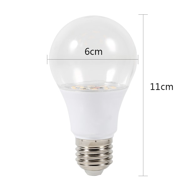 E27 7W Waterproof Grow Light Led Bulb Clear-Cover For Greenhouse veg Flower Plants(14Leds)