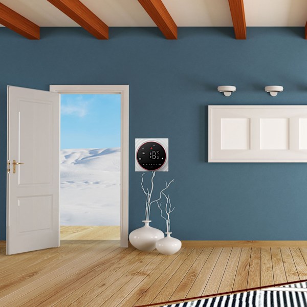 Smart Termostat 1 Vecka Programmerbar LED-Display Sänkt Rektangulär Bas Digital Termostat AC95‑240V för Pannvärme System Svart