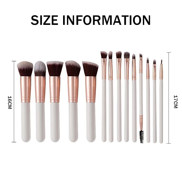 Reise Makeup Kostersett 14 stk Makeup Koster Foundation Pudder Kontur Rouge Kosmetik Øyekoster Sett Med Holder