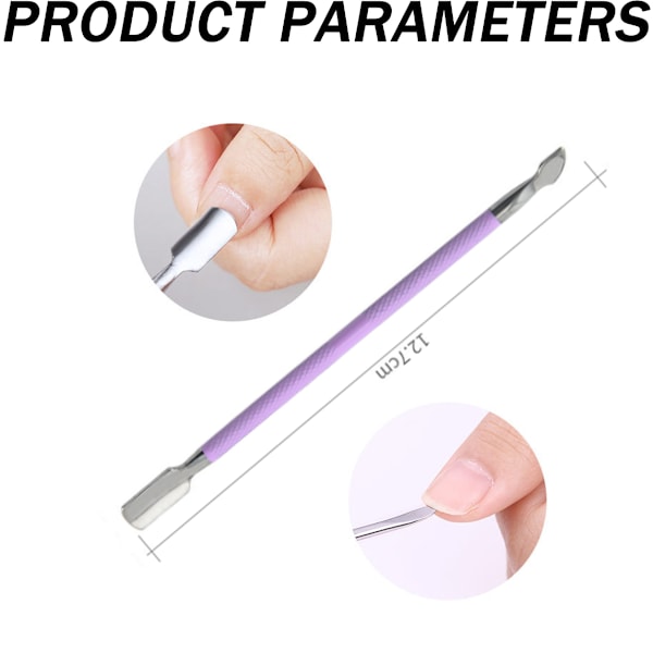 2 stk Metall Neglebåndskyver og Kutter Remover Aceton Gel Neglelakk Skreller Skrape Holdbar Manikyr Pedikyr Rengjøringsverktøy