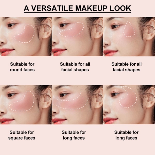 3 stk. pudderrougepalette, kontur og highlight pudderrougepalette mat pudderrouge