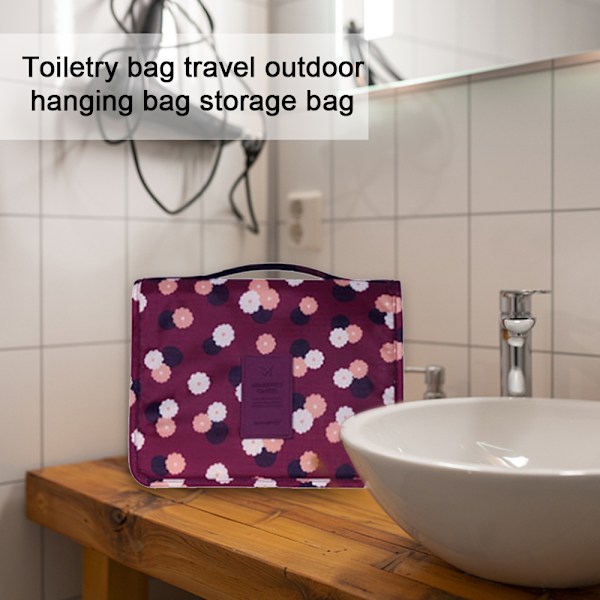 Resväska för förvaring med flera fickor, stor kapacitet, hopfällbar necessär, organiserare för utomhus eller hem, sminkväska