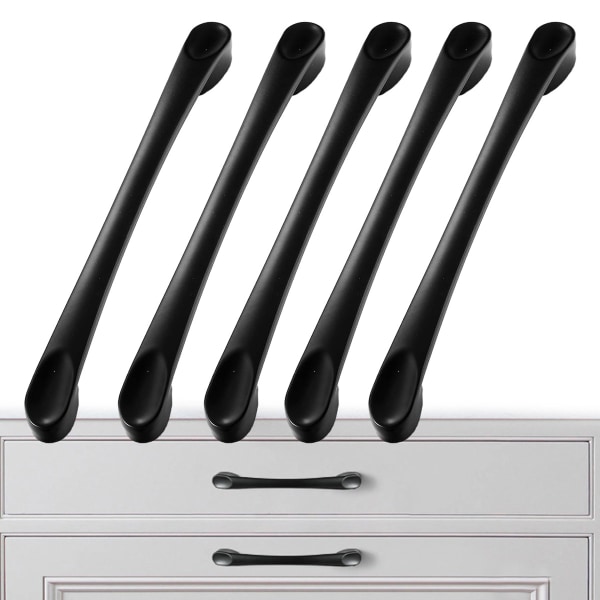 5pcs Black Cabinet Door Handles, Kitchen Furniture Cupboard