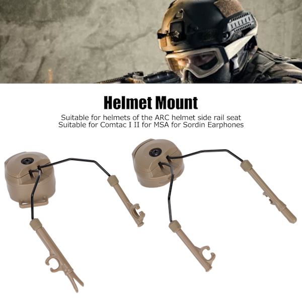 Hjälm Arc Rail Adapter Headset Hållare Upphängning Hörlurar Fäste för Comtac I II för MSA för Sordin Headset Brun