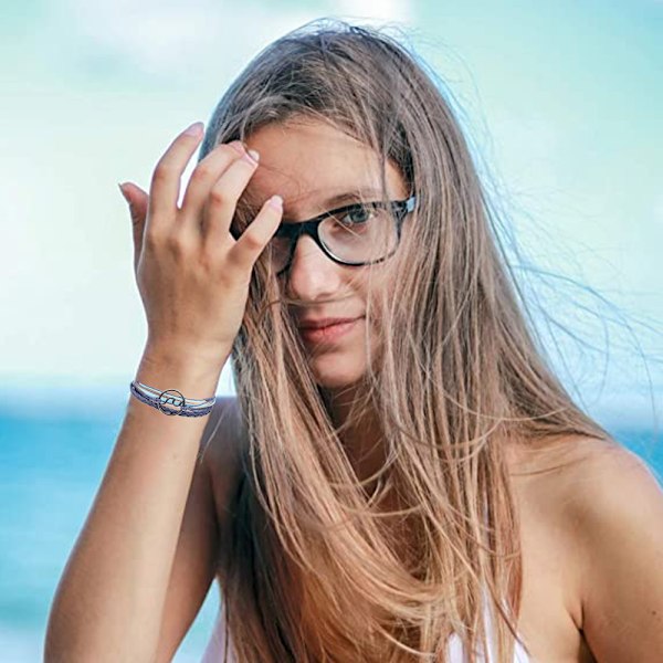2 set String Armband Rep Armband Sommar Strand Anklets för Kvinnor Män Tonårsflickor Alla hjärtans dag