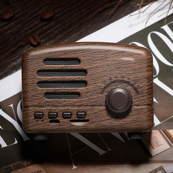 Mini Vintage Radio, Portabel Retro Am Fm Support Card Receiver, Stereo Shortwave Pocket USB Bluetooth högtalare med laddningsbart batteri