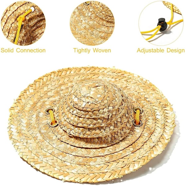 Lemmikkien Sombrero-Olkihattu Säädettävä Havaiji Puutarha Auringon Kauha Hattu Pienille Koirien Pennuille Kisseille