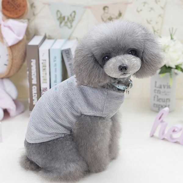 2 Styk Bomuld Sommer Pet T-shirts, Katte Hunde Tee Shirt, Ærmeløs Vest Hundetøj til Mellem Lille Hund